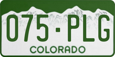 CO license plate 075PLG