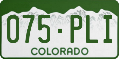 CO license plate 075PLI