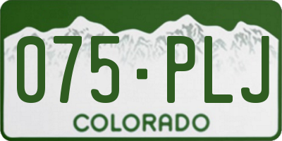 CO license plate 075PLJ