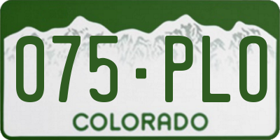 CO license plate 075PLO