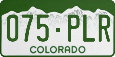 CO license plate 075PLR