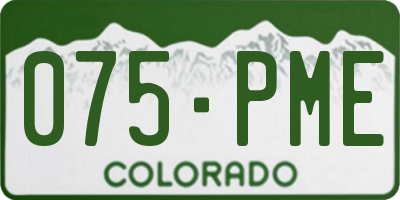 CO license plate 075PME