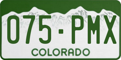 CO license plate 075PMX