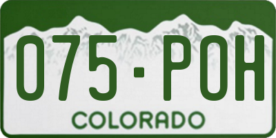 CO license plate 075POH