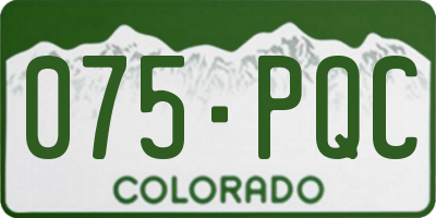 CO license plate 075PQC