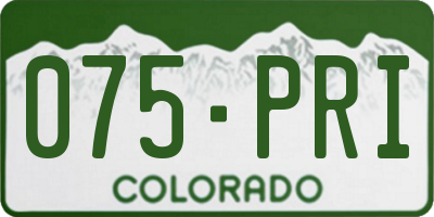 CO license plate 075PRI