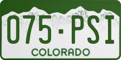 CO license plate 075PSI