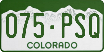 CO license plate 075PSQ