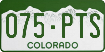 CO license plate 075PTS