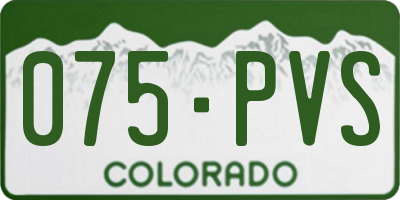 CO license plate 075PVS