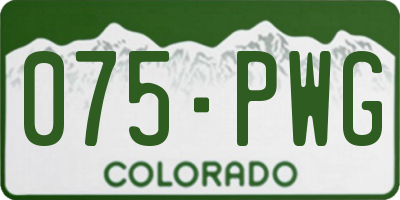 CO license plate 075PWG