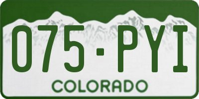 CO license plate 075PYI