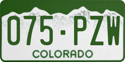 CO license plate 075PZW