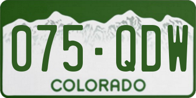 CO license plate 075QDW