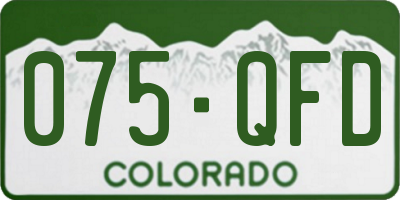 CO license plate 075QFD