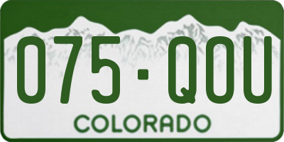 CO license plate 075QOU