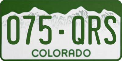 CO license plate 075QRS