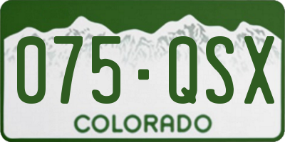CO license plate 075QSX