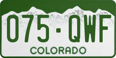 CO license plate 075QWF