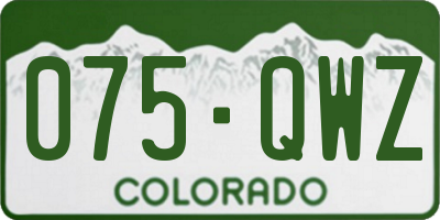 CO license plate 075QWZ