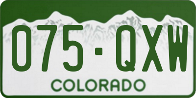 CO license plate 075QXW