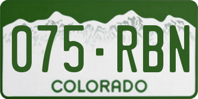 CO license plate 075RBN