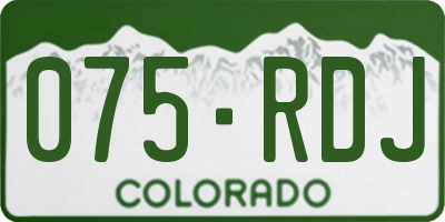 CO license plate 075RDJ