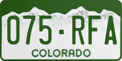 CO license plate 075RFA