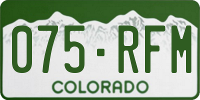 CO license plate 075RFM