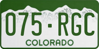 CO license plate 075RGC