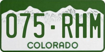 CO license plate 075RHM