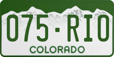 CO license plate 075RIO