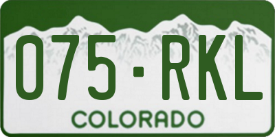 CO license plate 075RKL