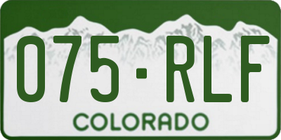 CO license plate 075RLF
