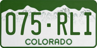 CO license plate 075RLI