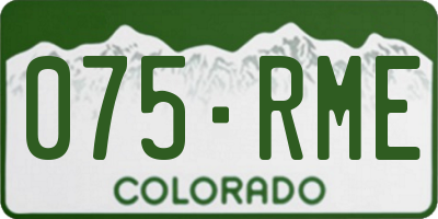CO license plate 075RME