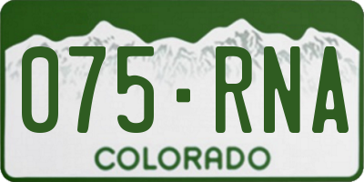 CO license plate 075RNA