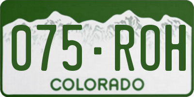 CO license plate 075ROH