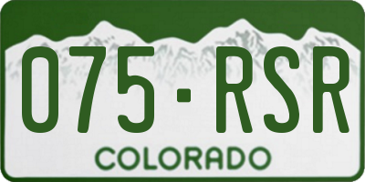 CO license plate 075RSR