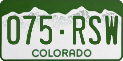 CO license plate 075RSW