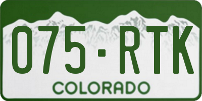 CO license plate 075RTK