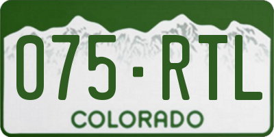 CO license plate 075RTL