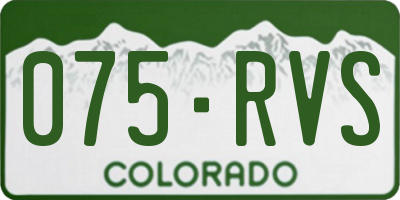 CO license plate 075RVS