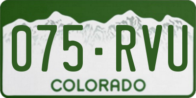 CO license plate 075RVU