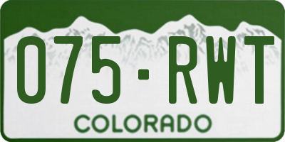 CO license plate 075RWT