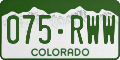 CO license plate 075RWW