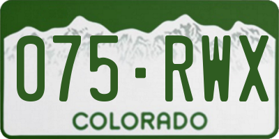 CO license plate 075RWX
