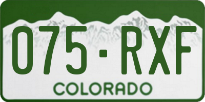 CO license plate 075RXF