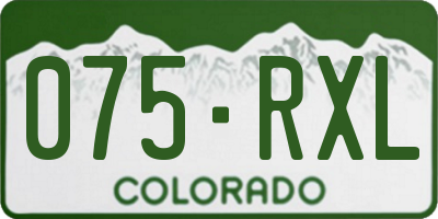 CO license plate 075RXL
