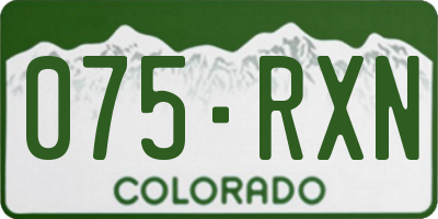CO license plate 075RXN